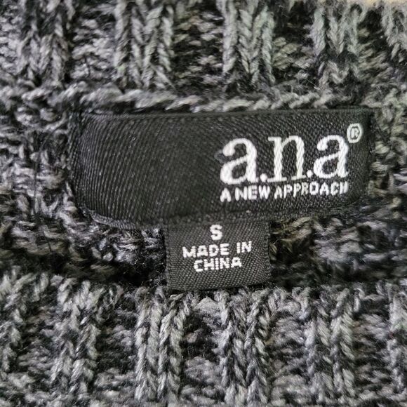 a.n.a. Women's Black Marled Crewneck Long Sleeve Pullover Sweater - Picture 2 of 10